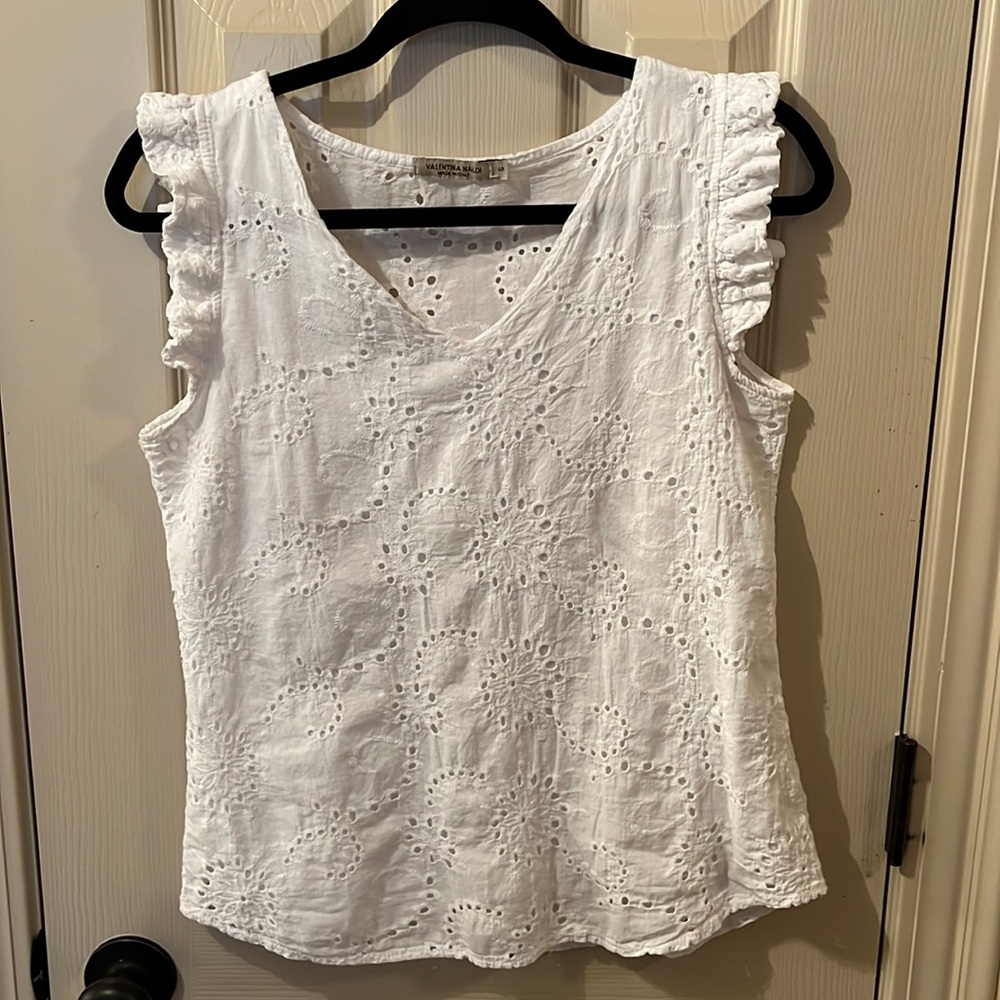 Eyelet lace tank top